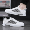 White shoes, trend fashionable footwear, universal light panel for leisure, sneakers, autumn