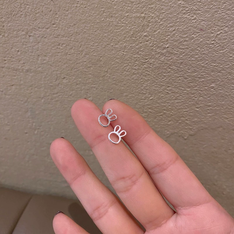 Glossy earrings, set, silver 925 sample, Korean style, simple and elegant design