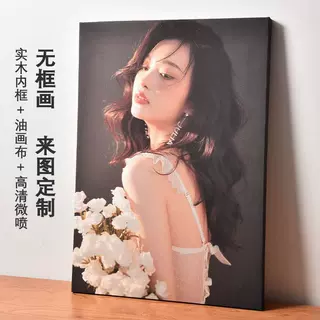 定制Temu跨境挂画外贸帆布油画壁画代发广东工厂无框画复刻装饰画