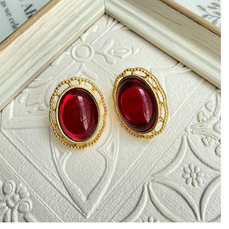 Vintage Style Oval Alloy Gold Plated Glass Womenu0027S Bracelets Earrings Necklace