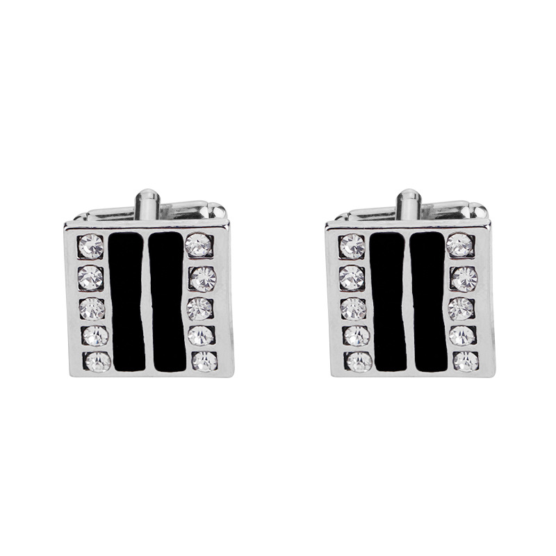 new crystal diamond alloy metal cufflinks fashionable French men's suit shirt cuff nails_voghion.com