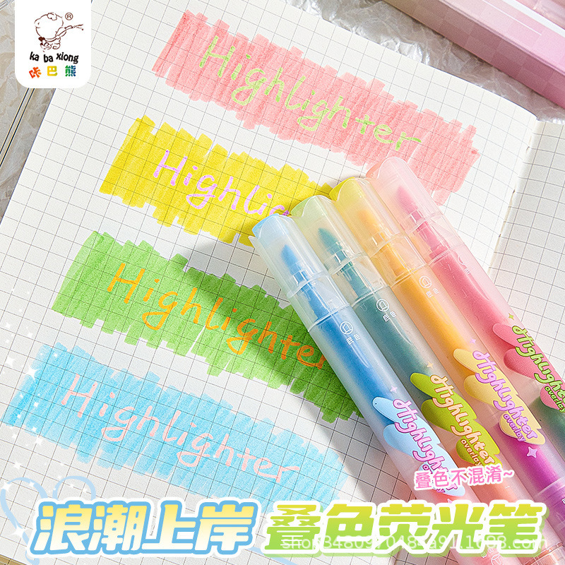 Double-head Highlighter Student Color Marker High Color Value Large Capacity Key Special Marker Hand Account Pen