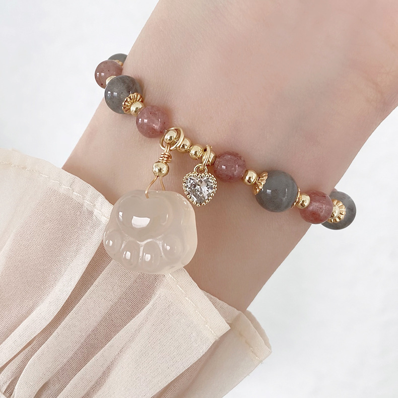 1 Piece Sweet Animal Strawberry Quartz Plating 14k Gold Plated Women's Bracelets display picture 1