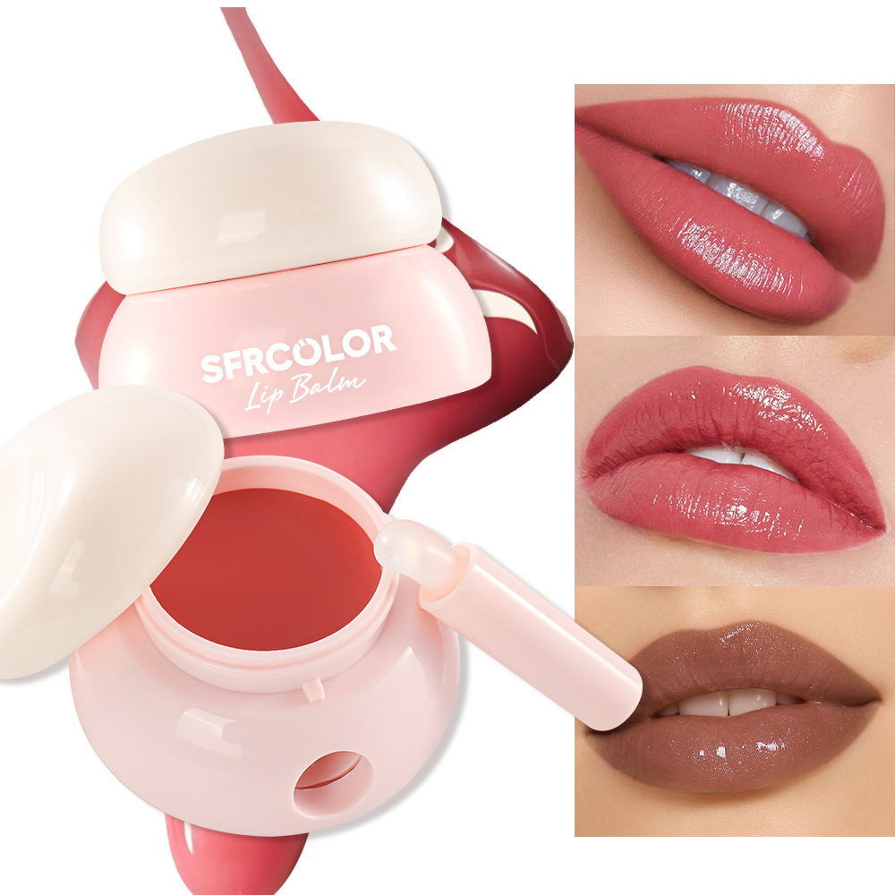 s.f.r color comercio exterior al por mayor estudiantes de la cara simple mujeres fácil de colorear la boca humectante doble uso lápiz labial con cepillo
