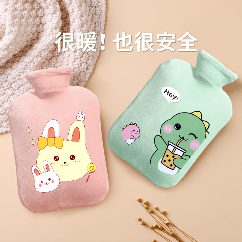 Winter Cartoon Hot Water Bag Student Warm Thickened Explosion-Proof Water Injection Bag Hand Warmer Cartoon Hot Water Bag Hot Compress Bag