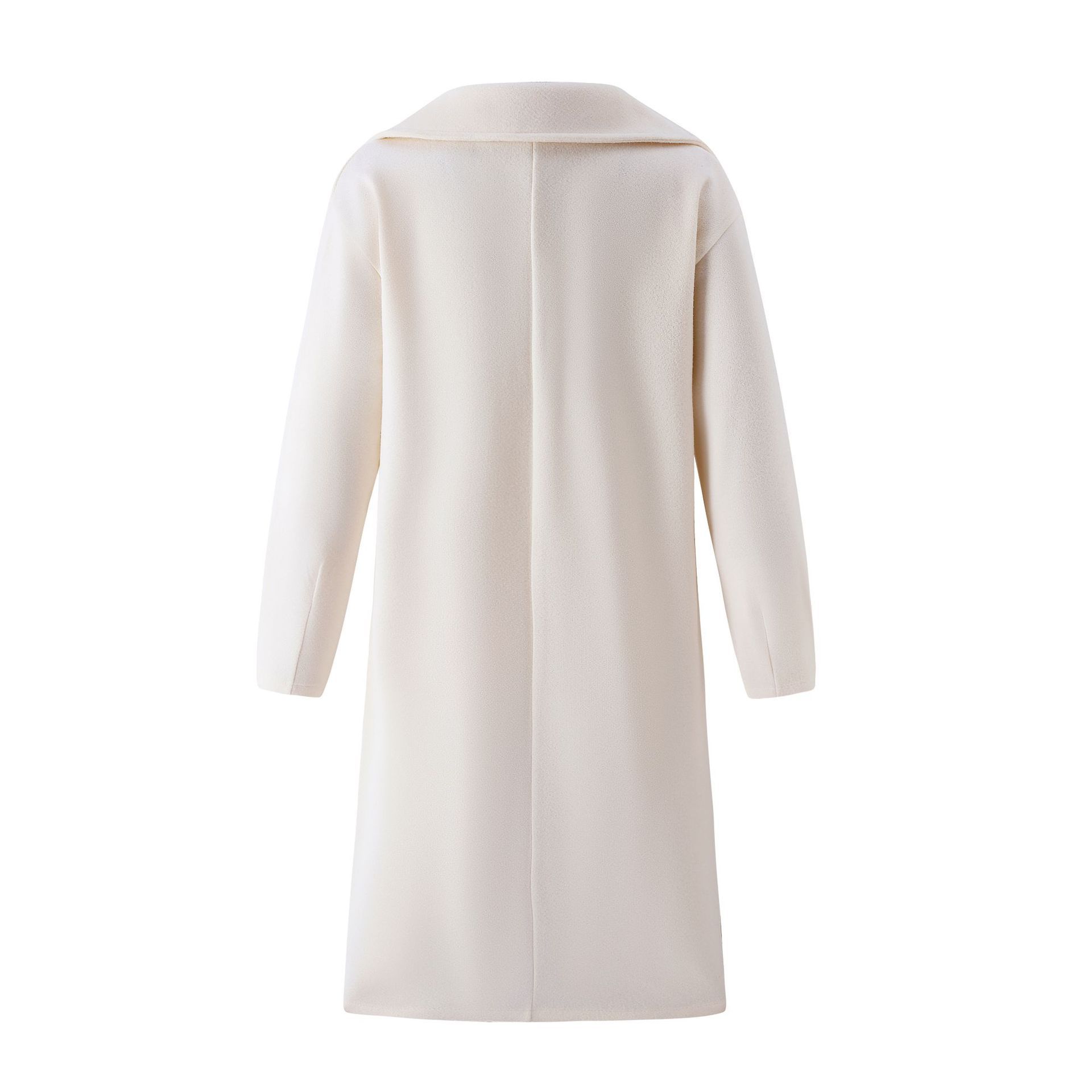 Damen Winter Wollmantel Lang Zweireihig Eleganter Mantel_voghion.com