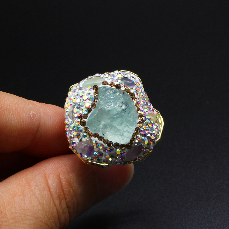 25g Weight Open Rings Classification Adjustable Ring Size 1 Piece Quantity Holiday, Daily Occasion natural stone Material Geometric Pattern Unisex Gender Plating, Healing Design Vintage Style, Classic Style Style Unisex Natural Stone Plating Healing Geometric Open Rings Healing Crystals Jewelry 7