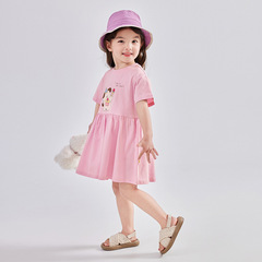 Summer Windproof Candy Girls' T-shirt Short Shorts Skirts Baby Girls' Summer Dress 2024 Summer Outfits