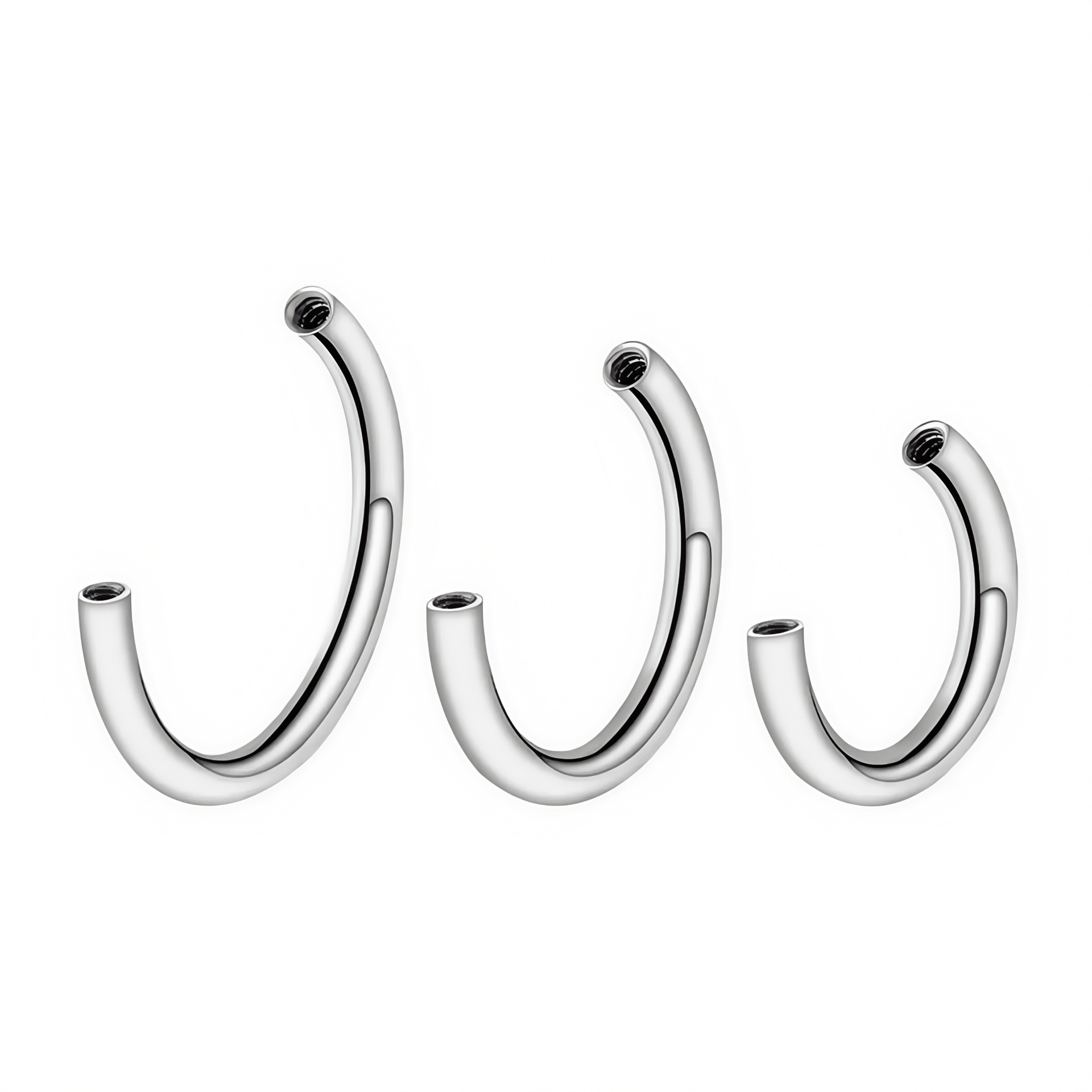 F136 Titanium D-Shaped Nose Ring C-Bar Horseshoe Ring Ear Bone Ring Lip Ring G23 Titanium Alloy Body Piercing Jewelry detail image 8