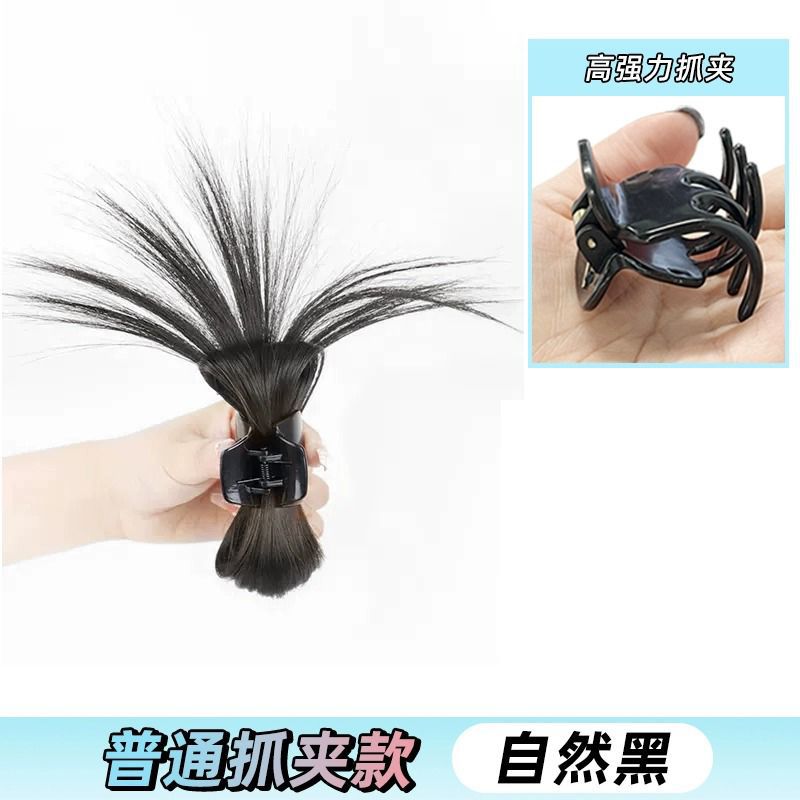 Cristal mariposa pelo clip peluca mujer pelo artificial chica caliente pollo nido cabeza esponjosa pelo natural clip de pollo pluma shuttlecock cabeza peluca