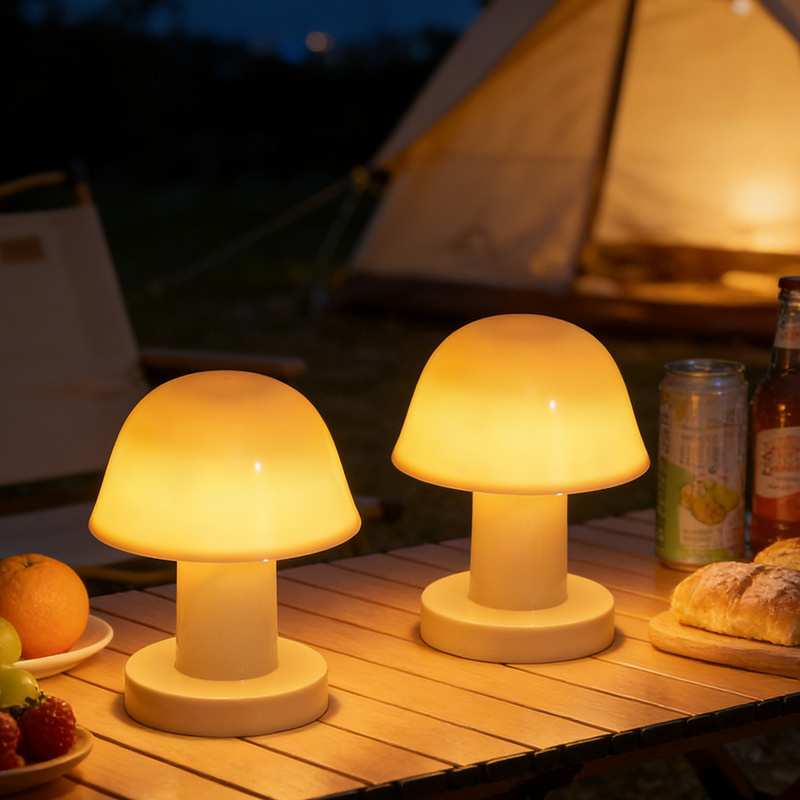 Lámpara de noche de hongos creativos retro francesa lámpara de mesa de cabecera de la cama decoración de la habitación acogedora decoración de la mesa