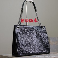 楊林の新型nikiの結婚バッグはシワの油ワックスの牛革のチェーンバッグを斜めに掛けて大容量のトートのショッピングバッグを掛けます。