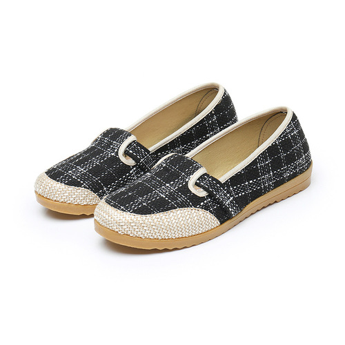 New old Beijing cloth shoes for middle-aged and elderly mothers, tendon soles, non-slip soft sole shoes, women's round-toe shoes for the elderly