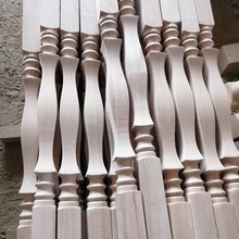橡胶木榉木红橡木楼梯立柱扶手白坯柱子扭尔柱实木护栏