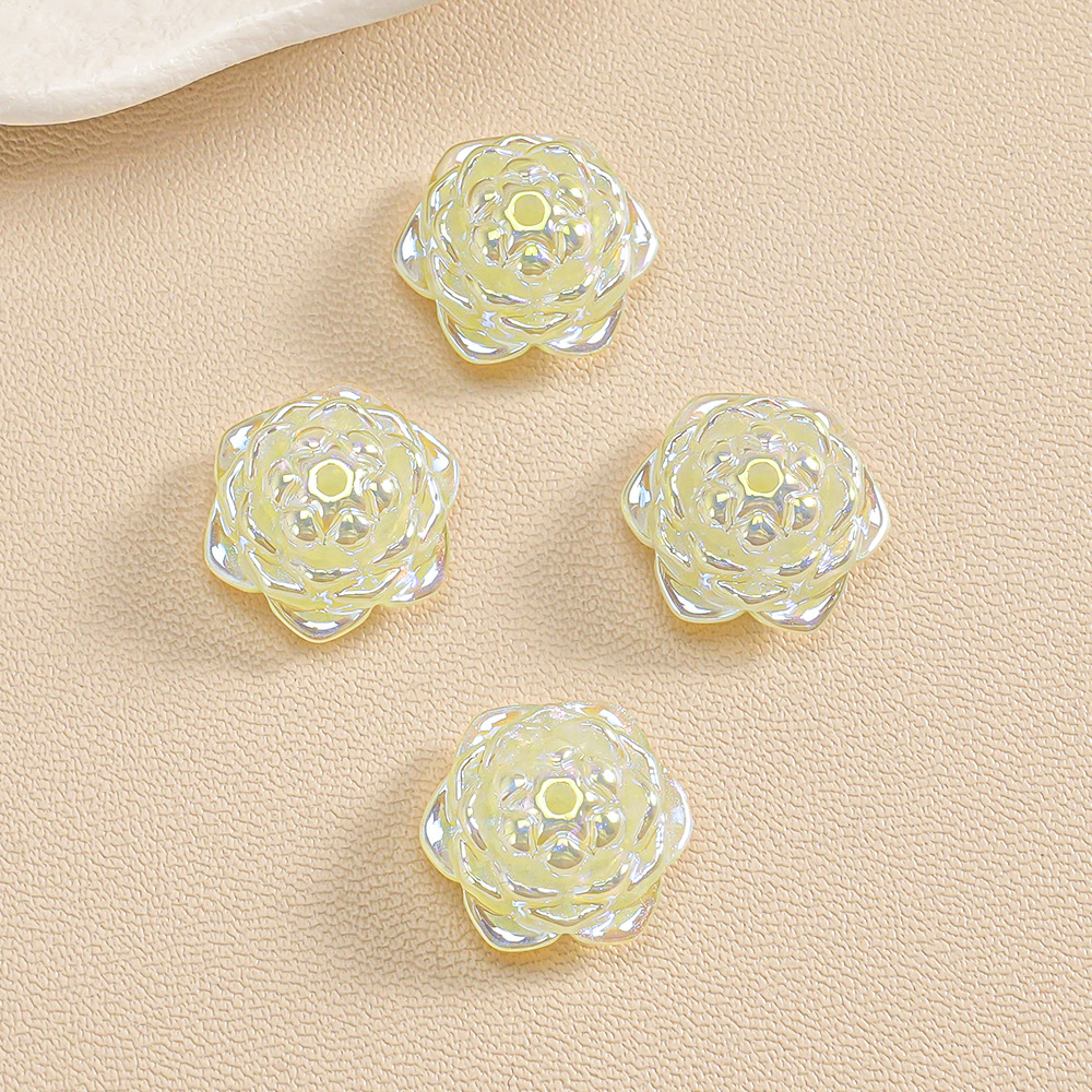 【10-20 piezas】Cuentas de Camelia y Loto 3D con Diseño de Estrella de Mar, Accesorios de Joyería, Cadena para Teléfono, Adorno Colgante para Coche