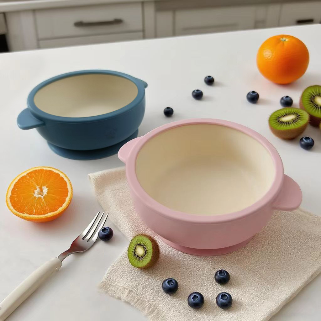 食品级儿童硅胶餐吸盘宝宝婴幼儿专用辅食餐具防洒防漏防掉吸盘碗