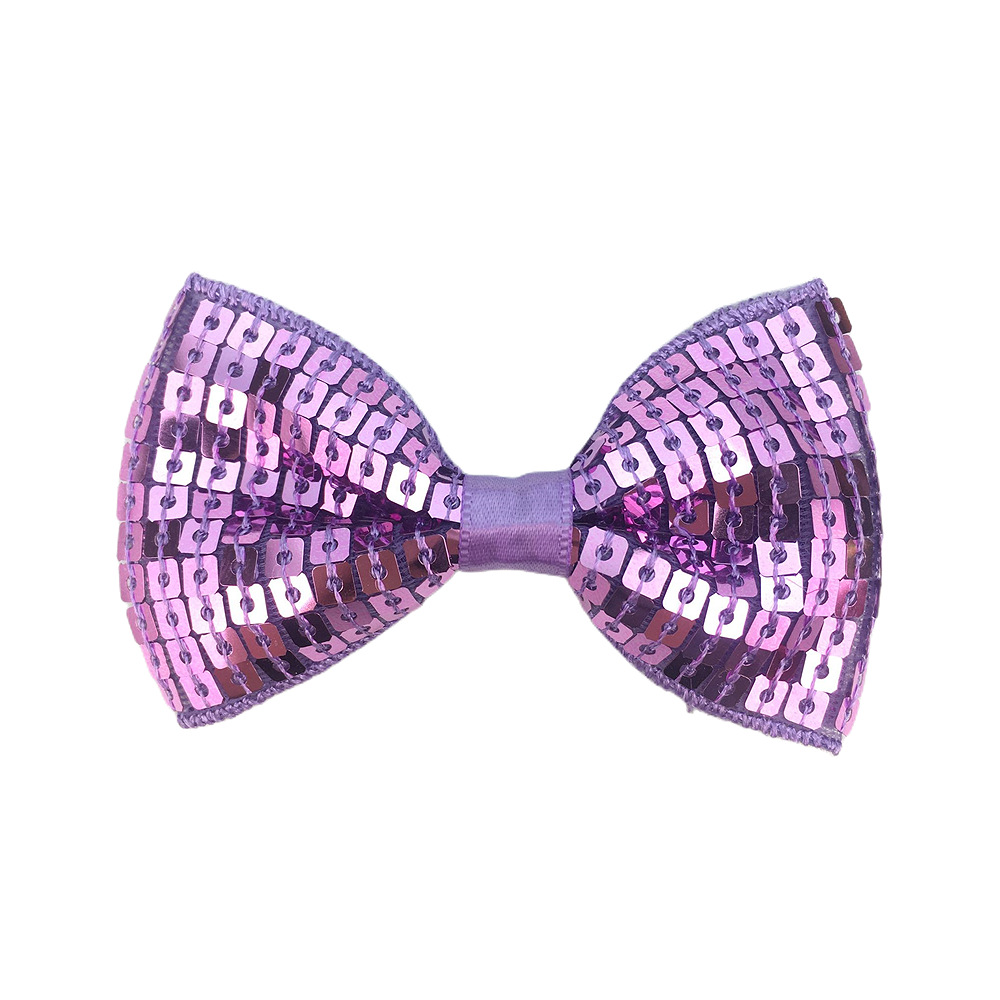 Comercio exterior tienda en línea suministro de doble cara flash bordado lentejuelas arco horquilla 19 colores en stock etapa accesorios para el cabello niños