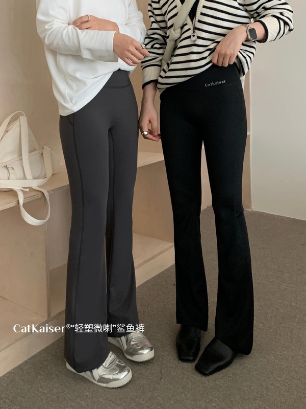 CatKaiser轻塑微喇鲨鱼裤女秋款修身显瘦高运动瑜伽可外穿打底裤|undefined