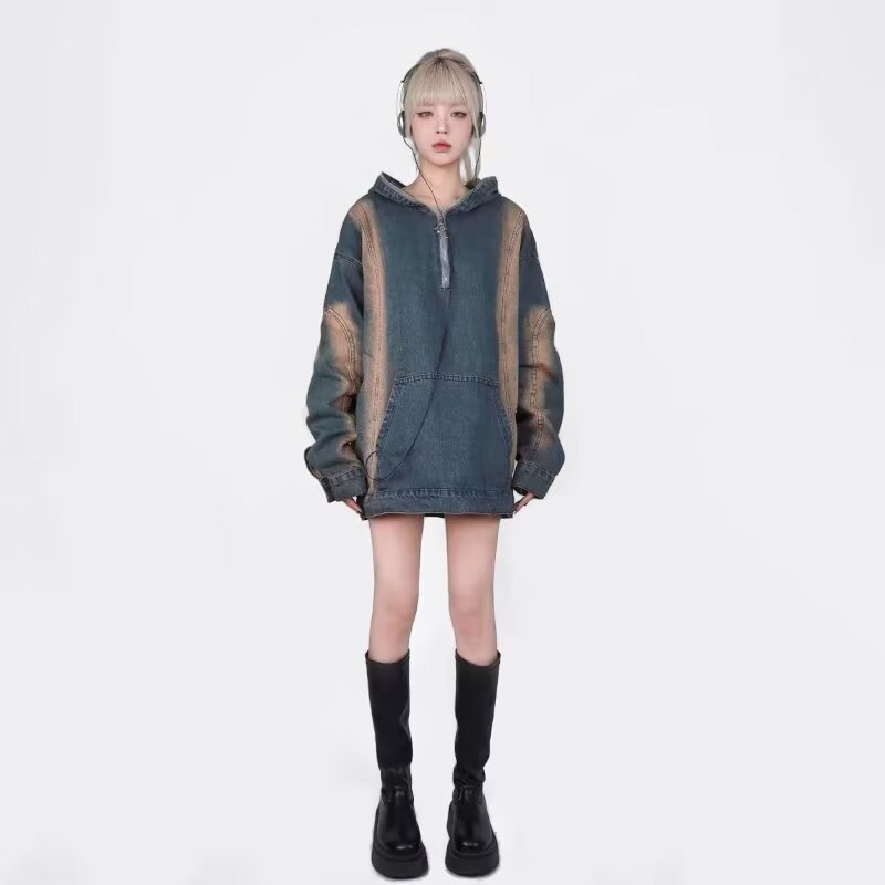 2024 봄과 가을 파이 잘 생긴 틈새 코트 여성 하이 스트리트 차오 저우 브랜드 홍콩 스타일 일본 스타일 하라주쿠 스타일 한국 스타일 유행 루즈 셔츠