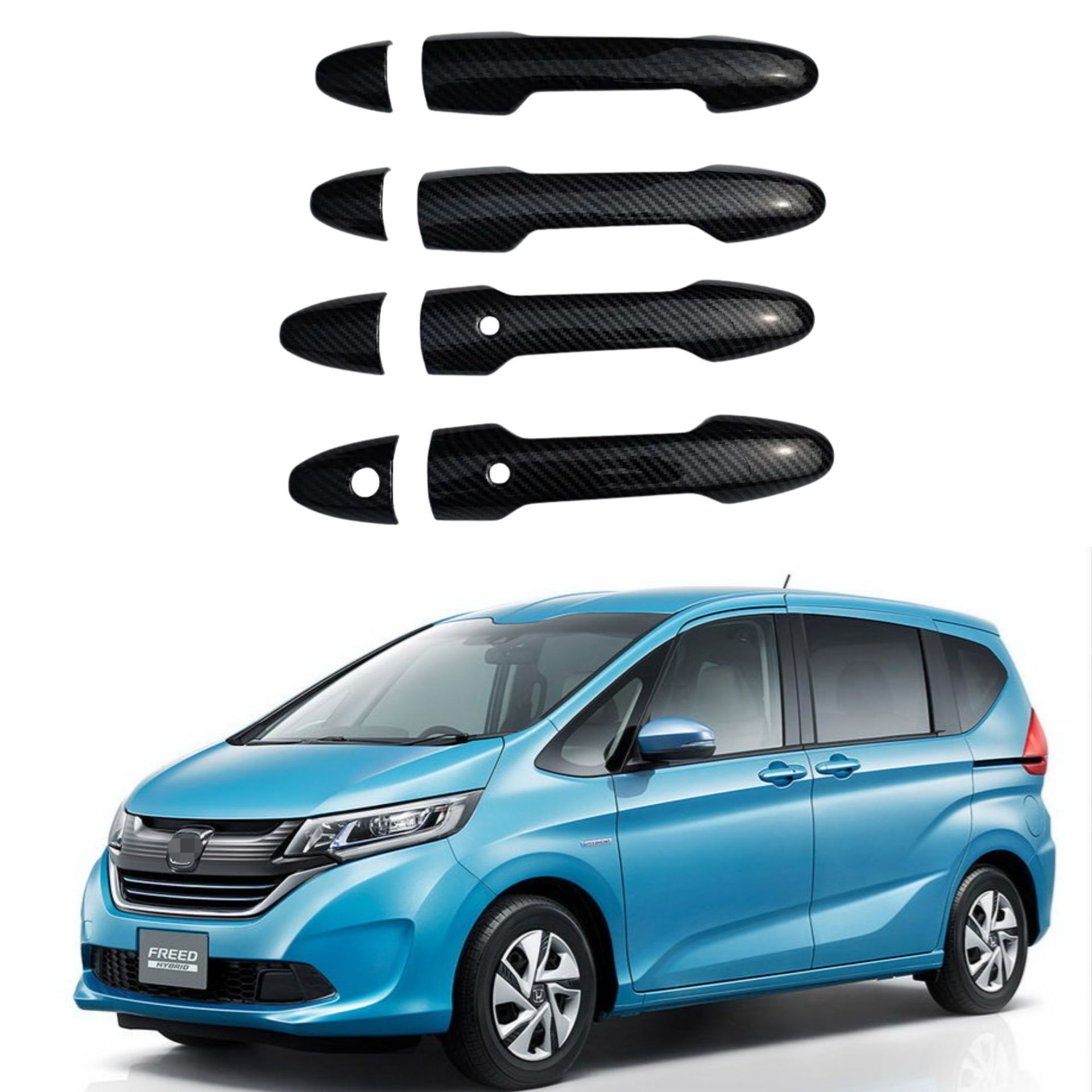 Adecuado para 16-23 honda FREED mango de fibra de carbono patrón de la puerta del coche manija de la puerta del tazón GB5 GB6 GB7 GB8