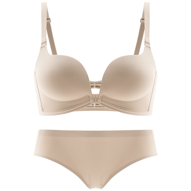Nueva hebilla frontal de ropa interior de las mujeres pequeño pecho push up inalámbrico sexy belleza espalda pecho-recoger anti-flacidez sujetador traje 2220