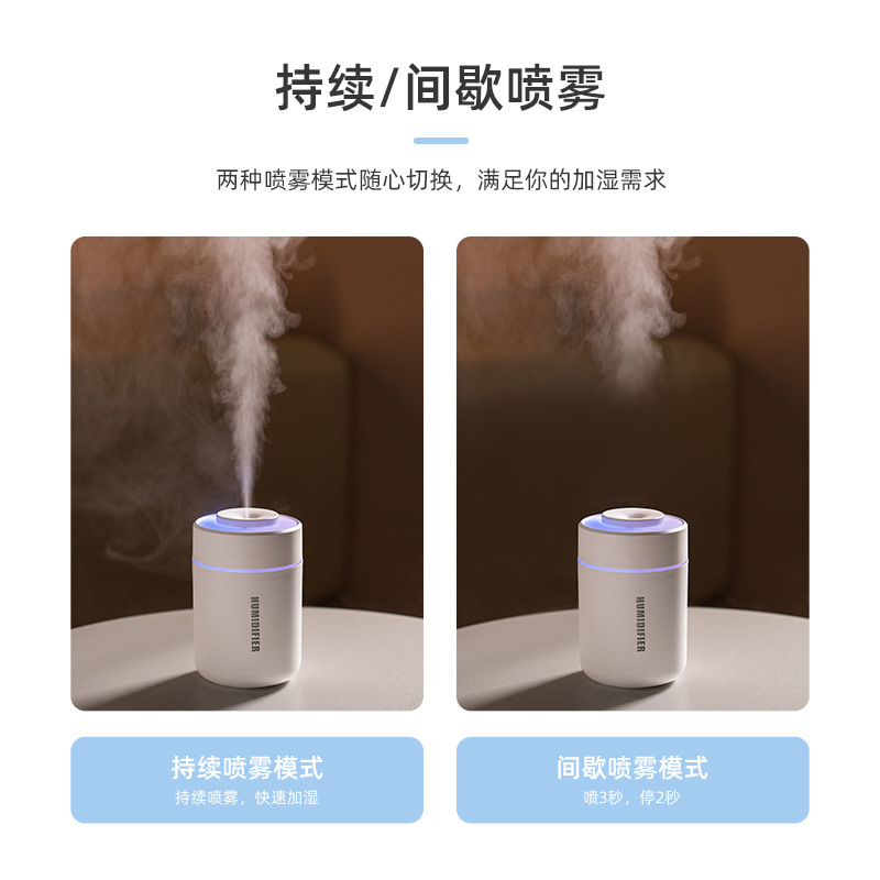 跨境桌面办公室车载usb加湿器迷你家用小型大雾量补水七彩跑马灯|undefined