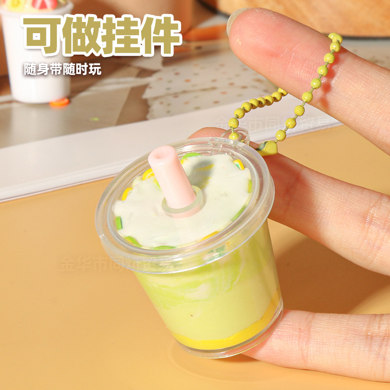 Taza de té de leche de simulación transfronteriza taza de mousse taza de paja de madera taza de comida miniaturizada diy crema pegamento taza de helado taza de cola