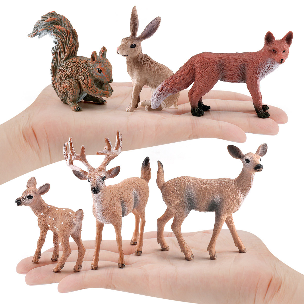 Amazon simulación ardilla zorro conejo blanco cola ciervos modelo bosque animal Navidad decoración estática juguete