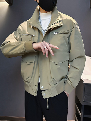 Relaxed Style Workwear Jacket for Men - Spring and Autumn Trendy Casual Cool and Suave Jacket for Men - Autumn Top for Men