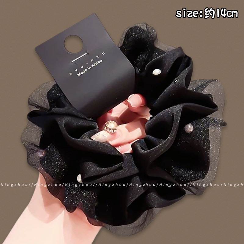 1# Soft yarn pearl large intestine hair tie about 14cm