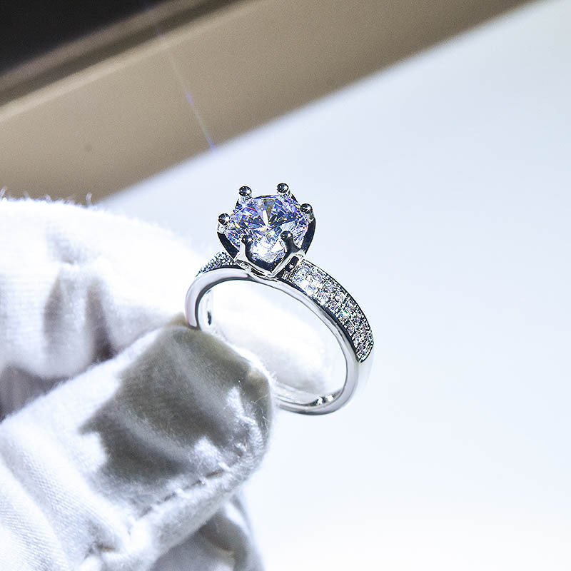 Amerikaanse Moissanite Diamant Dames 2 Karaat Plating PT950 Koppel Aanzoek Trouwring_voghion.com