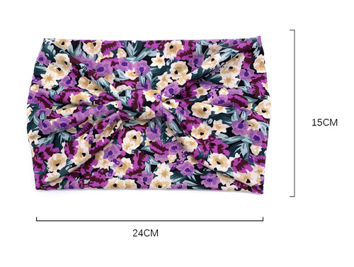 European and American women's summer wide-brimmed headband printed elastic sports yoga headband antiperspirant sweat-absorbent headband headband hair accessories