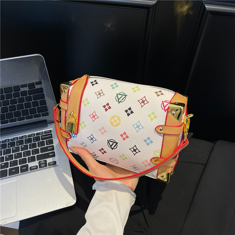 Bolso de textura transfronteriza 2025 verano nuevo bolso femenino diseño de nicho bolso de hombro bolso de mensajero de color de contraste retro marea