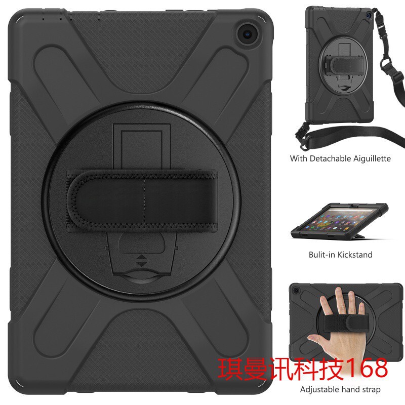 For Amazon Kindle Fire HD10 Plus Silicone Case Hd10 2021 Hand Strap Case