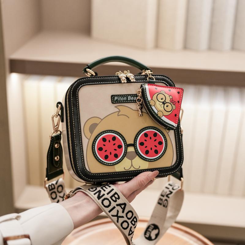 Women's Cartoon Square Crossbody Bag With Wide Shoulder Strap_voghion.com