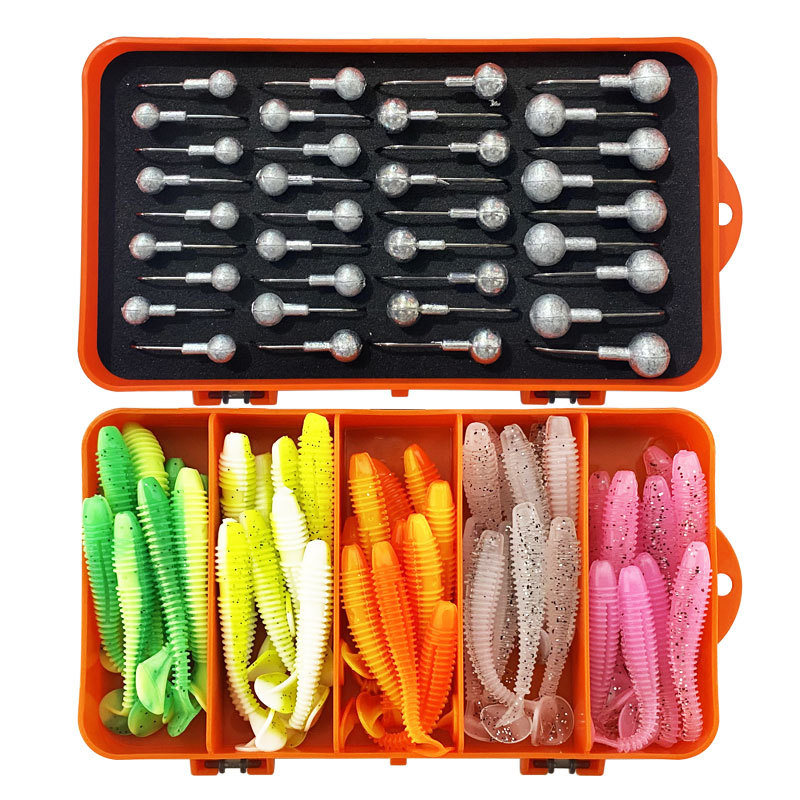 Venta al por mayor P2 luya caja de cebo de doble cara caja de división 127G caja de accesorios de plástico portátil gancho de plomo traje de cebo suave