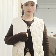 春秋轻薄半袖马甲女中老年冬妈妈保暖坎肩棉衣宽松外套