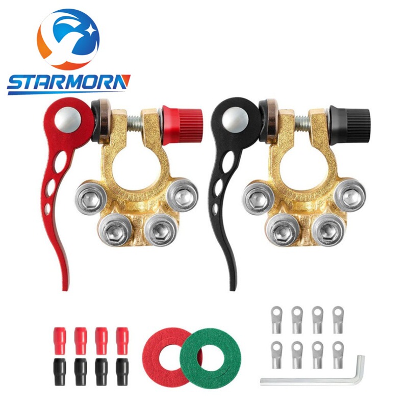Battery terminal connector heavy-duty quick release disconnect connection with Allen wrench washer ring terminal