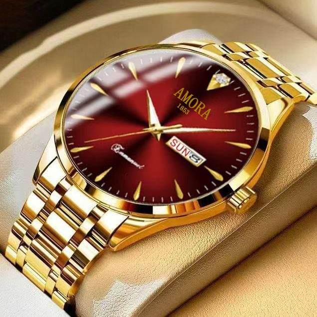 Genuine Men's Watch, Fully Automatic, Non-Mechanical, Waterproof, Ultra-Thin, Luminous, Business Quartz Men's Watch, Calendar Dial