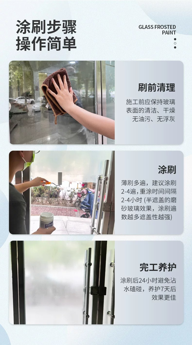 Frosted glass paint, opaque and sun-resistant paint for renovation, privacy covering, frosted glass paint cleaner, magic tool