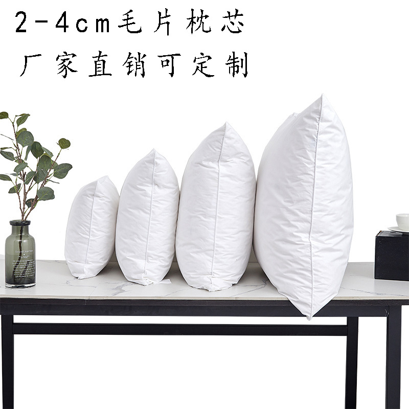 Down Pillow Cushion 2-4cm White Duck down Duck Feather Pillow Hotel Sofa Lumbar Cushion Backrest Pillow Quilt Home Furnishing