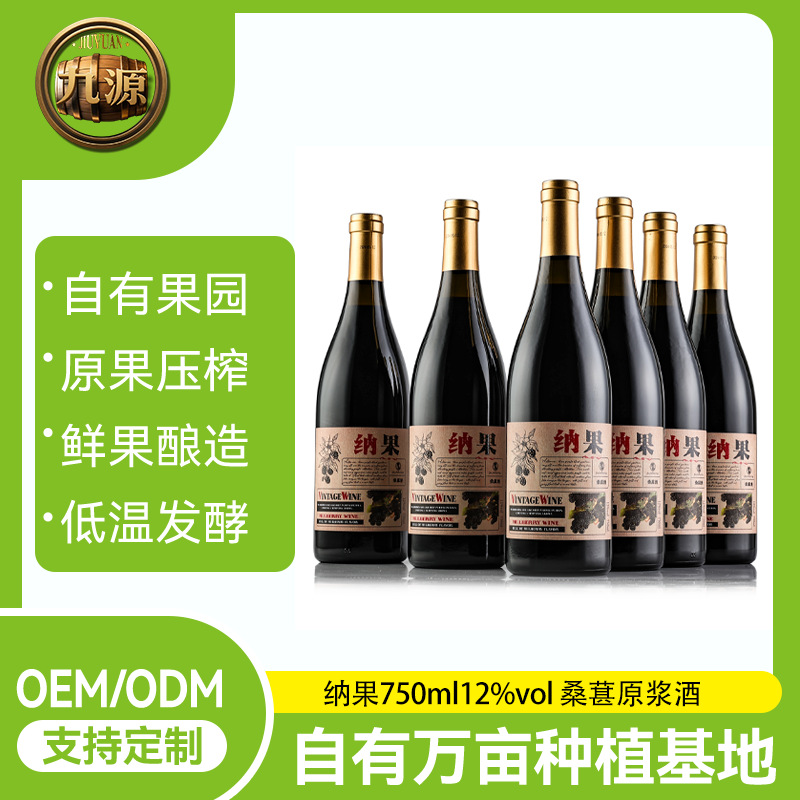 桑葚酒纳果750ml12度甜型OEM加工果酒定制贴牌微醺酒果酒