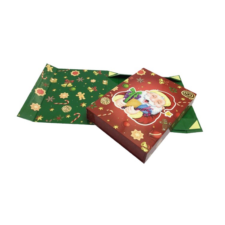 新款设计可爱圣诞老人图案礼品盒 折叠包装盒 圣诞节送礼彩盒