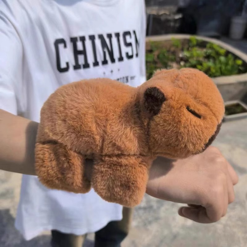 Muñeca de peluche de carpincho (Kapibara) - Pulsera de muñeca con títere de mano - Juguete de peluche suave