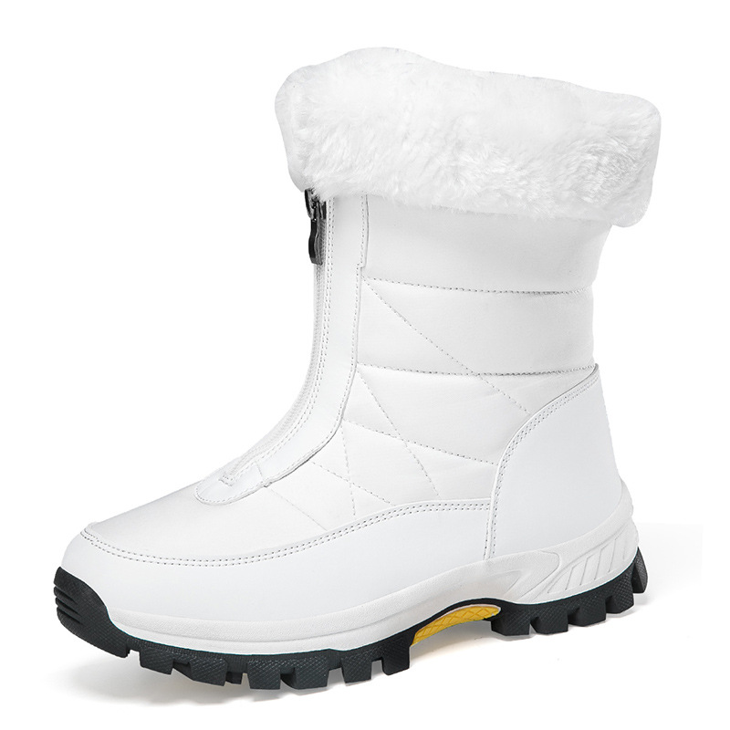 2025 nuevas botas de nieve de invierno transfronterizas para mujeres calientes y terciopelo grueso al noreste zapatos de algodón de esquí al aire libre tamaño grande