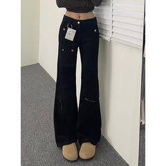 アメリカのレトロな弾力性のある服装のズボンの女性のジーパンは腰が高くて小さいです。