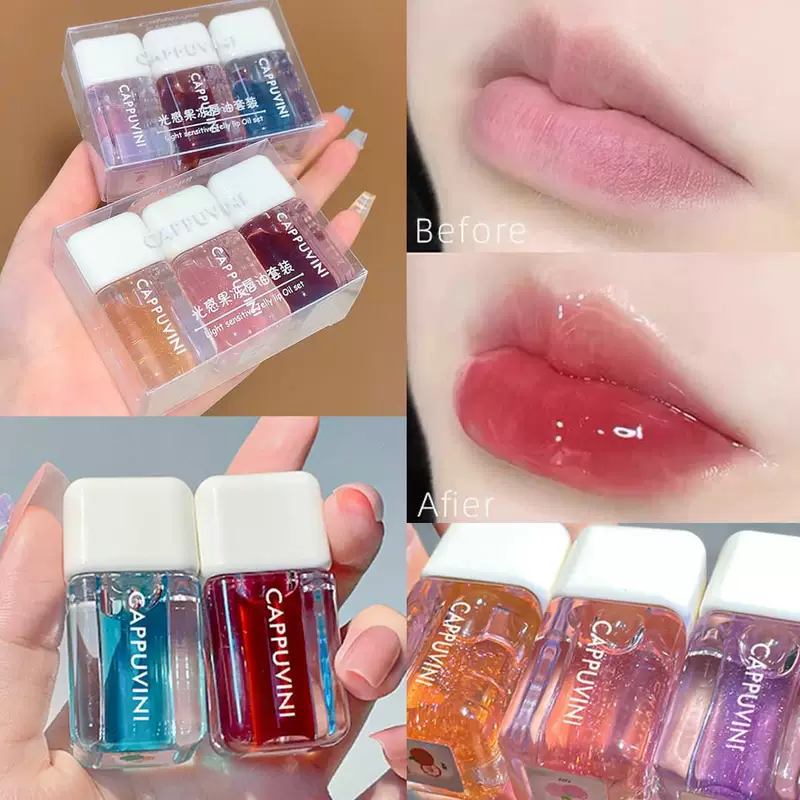 Lip gloss , стеклянный бальзам для губ, набор, эффект пухлых губ, эффект зеркала