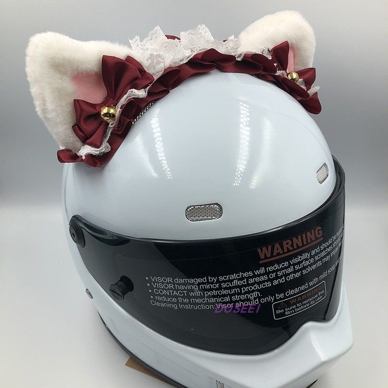 Decorative Cat Ears Accessory for Motorcycles, Electric Scooters, Kuromi Headwear, Helmet, Detachable 3D Motorcycle Accessory