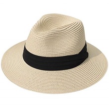网红爆款女草帽巴拿马明星同款礼帽遮阳太阳可折叠情侣帽子沙滩帽