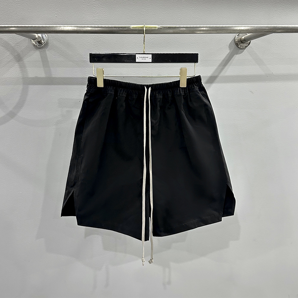 SUBHUMAN Men's Spring/Summer 2024 Basic Fit Black Rick Style Slit Drawstring Elastic Shorts